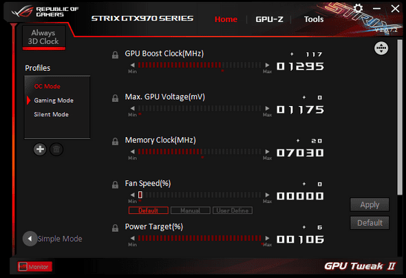 Asus GTX 970 overclocked a bit